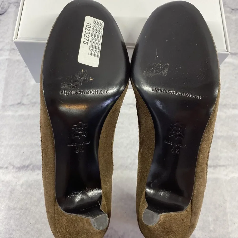 Belle By‎ Sigerson Morisson 4142 Sigaro Suede Designer Pumps Size 9.5 B Italy